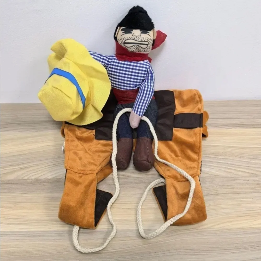Cowboy Rider Dog Costume - Brown and Yellow